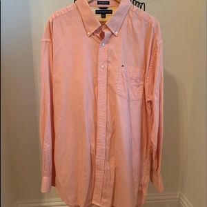 TOMMY HILFIGER “80’s 2 ply fabric 100% cotton button front XXL Red/White stripe.